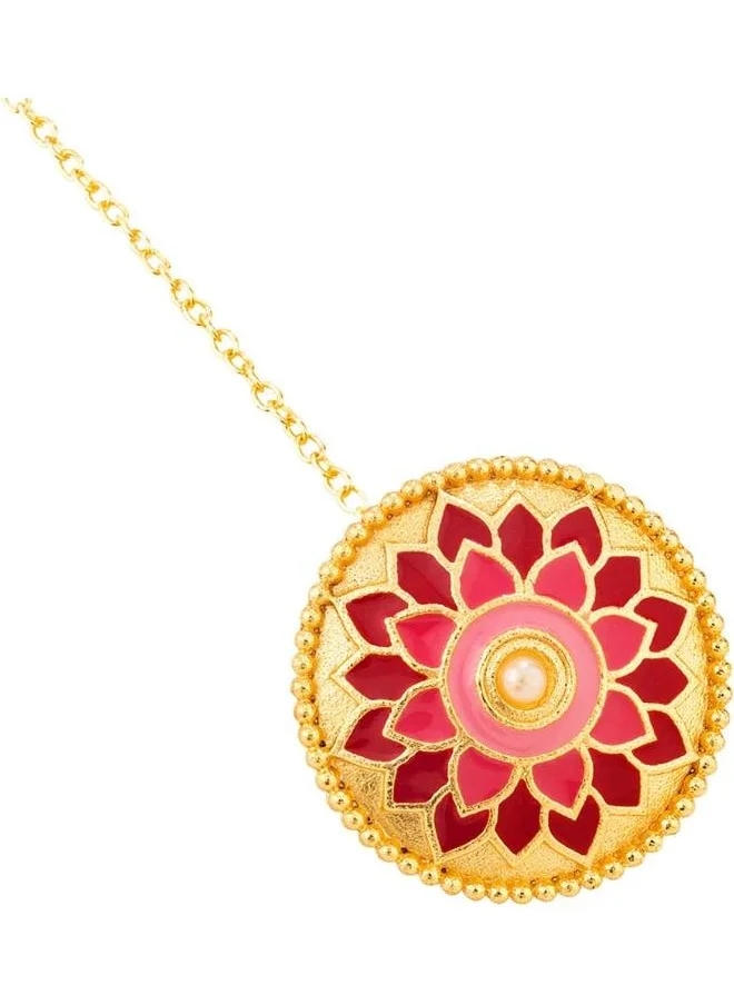 فويلا Borla Collection Enameled Floral Motif Embossed Maang Tika