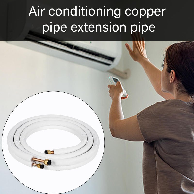 2 متر مجموعة خطوط تبريد HVAC من النحاس لمكيفات السبليت الصغيرة مع أنابيب مرنة - Image 3