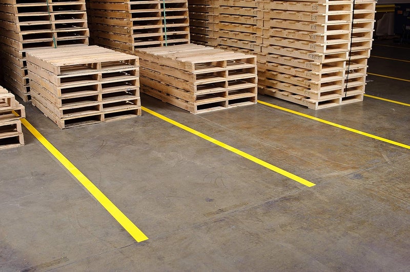 Brady ToughStripe Floor Marking Tape - Yellow, Non-Abrasive Floor Tape - 3" Width, 100' Length for Concrete, Harsh Conditions, Forklift, High Traffic Floors (104342) - Image 3