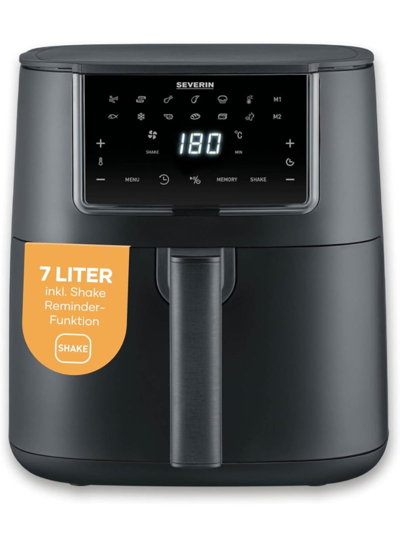 Severin FryLight FR 2462 Single XXL Hot Air Fryer, 7 L, 11 Automatic Programmes, Touch Display, Versatile Preparation, Memory Function, Keep Warm Function, Non-Stick Coating, 1700 W, Black, FryLight