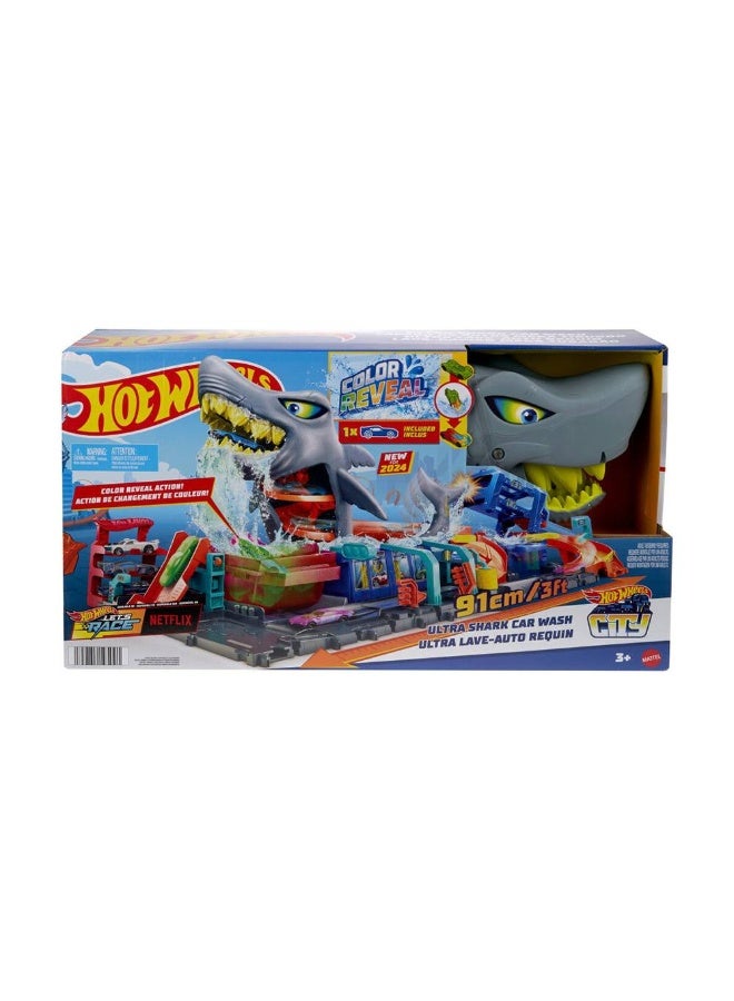 Hot Wheels Hot Wheels City Let's Race Ultra Shark Car Wash with Color Reveal Toy Car (1:64)  - Image 4