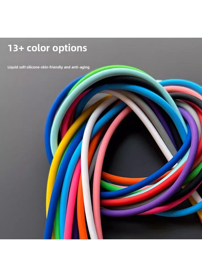 Generic - Super Soft Silicone Data Cable For Apple For Iphone For Huawei For Xiaomi OPPO Mobile Phone Tablet PD Super Fast Charging-Color:1.5 M USB To For Iphone 12W-Model:Rose Red - Image 1