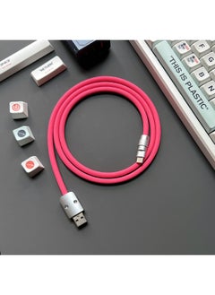Super Soft Silicone Data Cable For Apple For Iphone For Huawei For Xiaomi OPPO Mobile Phone Tablet PD Super Fast Charging-Color:1.5 M USB To For Iphone 12W-Model:Rose Red