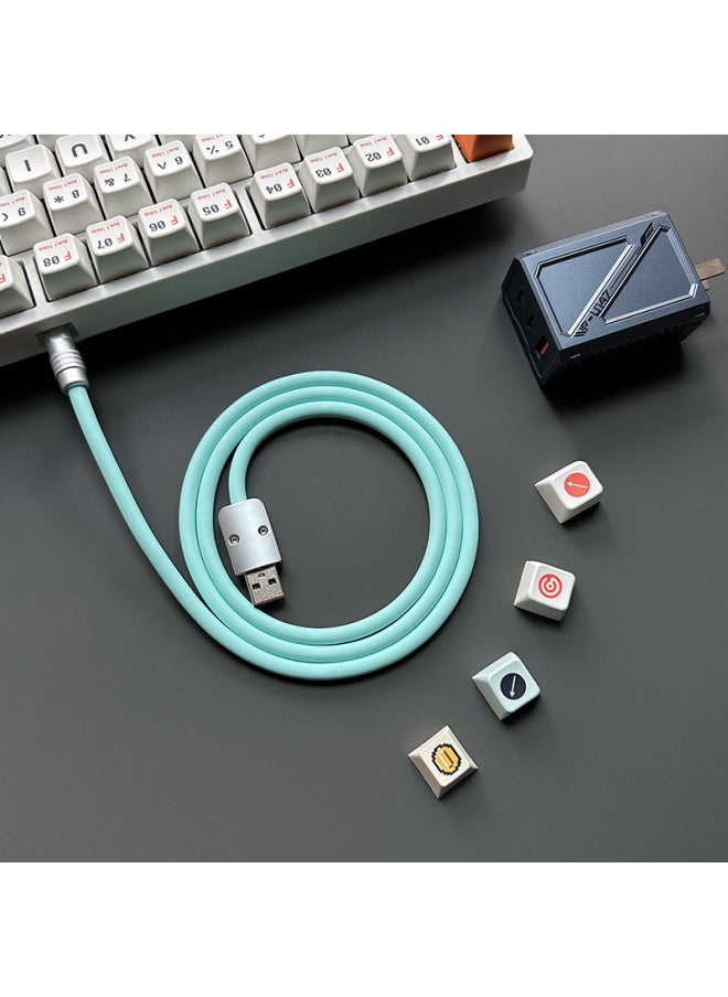 Generic - Super Soft Silicone Data Cable For Apple For Iphone For Huawei For Xiaomi OPPO Mobile Phone Tablet PD Super Fast Charging-Color:1.5 M USB To For Iphone 12W-Model:Rose Red - Image 1