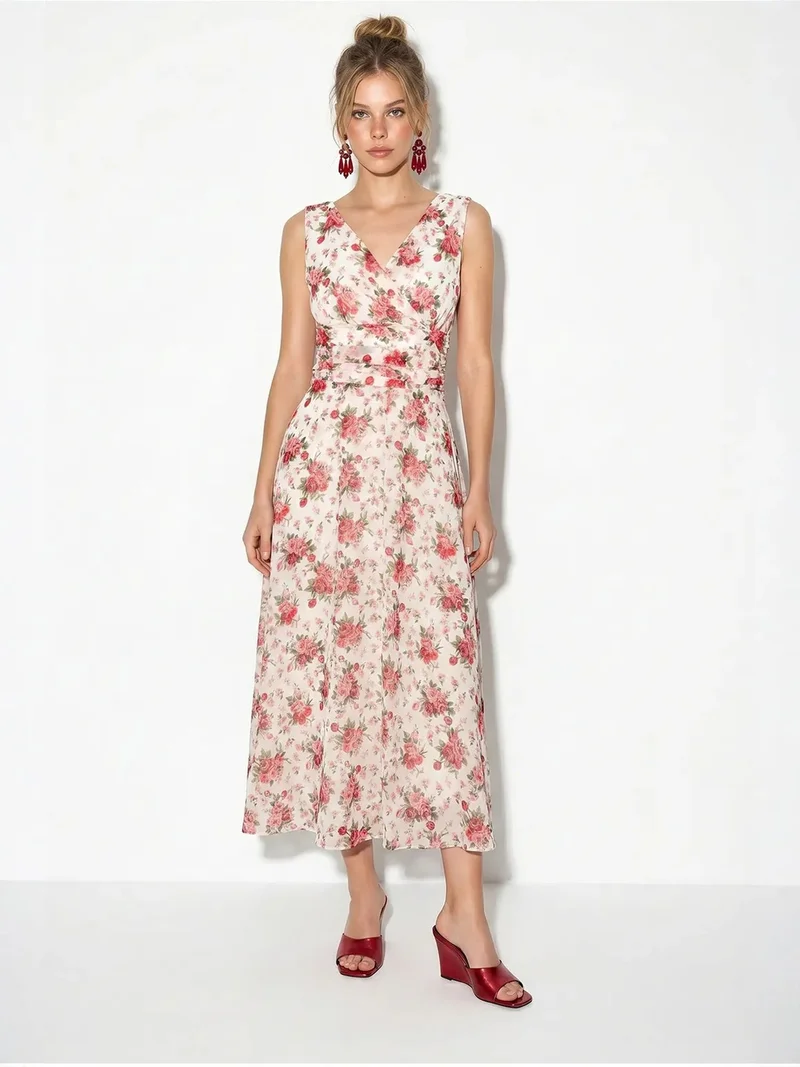 بيانكو لوتشي LUCCI Floral A-line Midi Dress