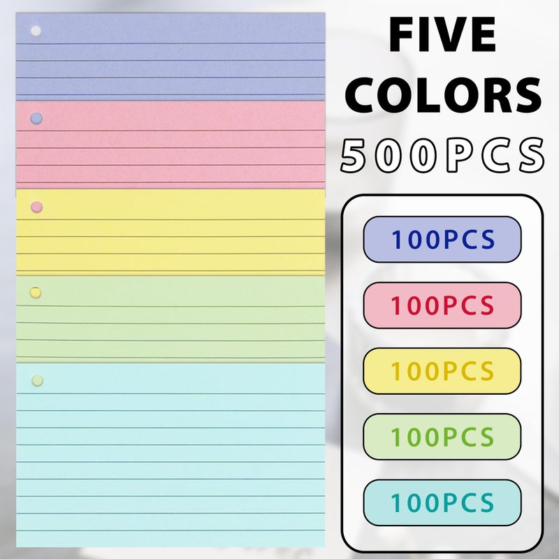 ANSTEEP 500PCS Colored Index Cards, 3x5 Inches Flash Cards with Ring, Lined on Both Side Notecards Ruled Study Card Flashcards Heavy Note Cards for Studying, Learning, School, College - Image 2