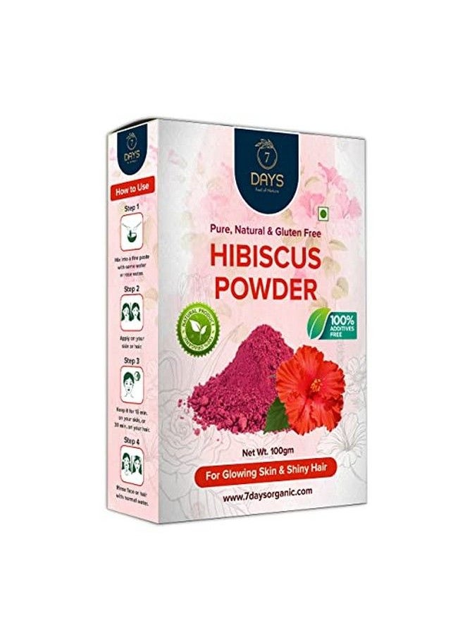 7 Days مسحوق زهرة الكركديه العضوي | Hibiscus Rosasinensis للعناية بالشعر وترطيب الوجه (100 جرام)  - Image 1
