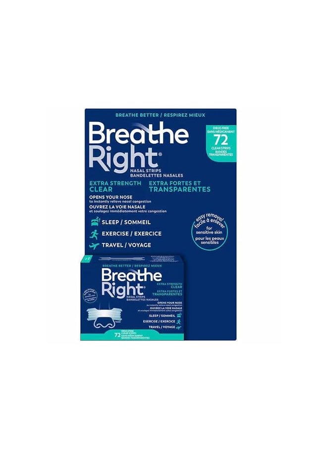 Breathe Right Nasal Strips, Extra Clear for Sensitive Skin, 72 Clear Strips - pzsku/Z6F67D472AECA900A38F7Z/45/_/1728156615/736cff1f-fa5d-43d1-8896-dd8d8cf8a89f