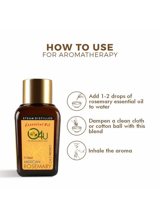 O4U Mexican Rosemary Essential Oil For C & C Sun Protection Skin Moisturisation Scalp Nourishment Oil Balance Acne Control ; Usda Certified 100% Pure & Organic ; (10Ml) - Image 5
