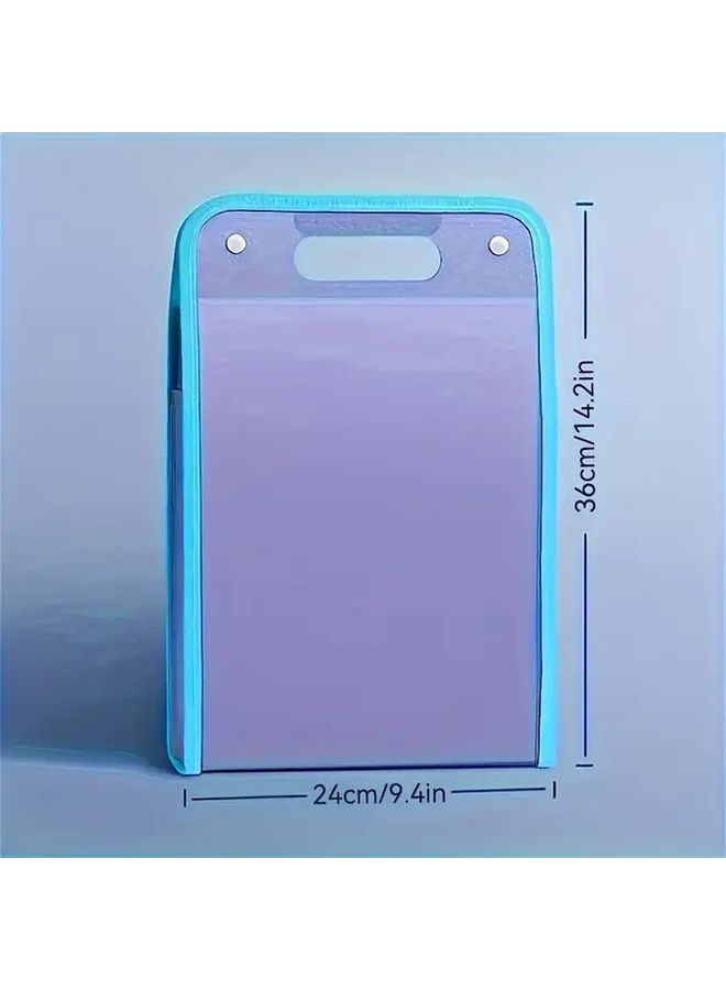 Blue Multi Color 13 Tier Heavy Duty A4 Folder File Organizer With Labeling System - Image 3