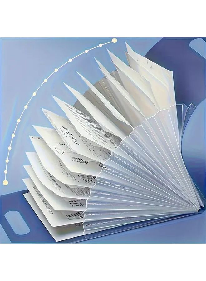 Blue Multi Color 13 Tier Heavy Duty A4 Folder File Organizer With Labeling System - Image 2