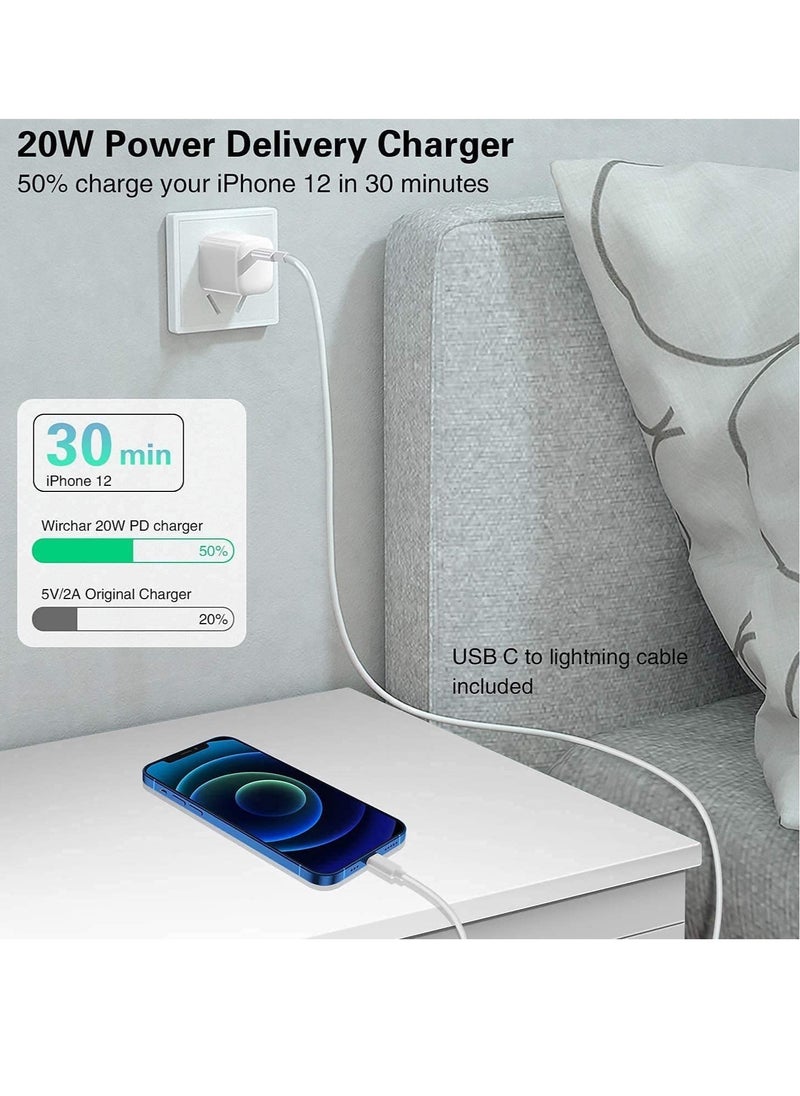 ELTRAZONE - 20W PD Charger for iPhone Original 20W PD Fast Type C Wall Charger with Charging Compatible Compatible with iPhone13/13 Mini Pro Max/12 Pro Max/12 Mini/11 Pro Max/Xs Max/XR/X/8Plus,iPad - Image 1