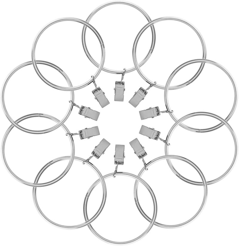20 Pack Heavy Duty Drapery Clips with Rings Durable Curtain Clips Easy Installation Versatile Design Silver Finish - Image 1