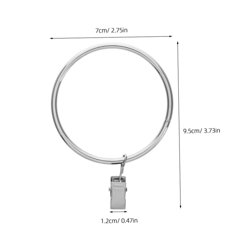 20 Pack Heavy Duty Drapery Clips with Rings Durable Curtain Clips Easy Installation Versatile Design Silver Finish - Image 3