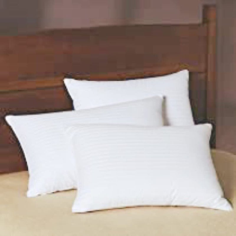 GUFFAW Premium Polyester Microfiber Satin Stripe Pillow Filler 14x24 inches (White) Pack of 3 - Image 1