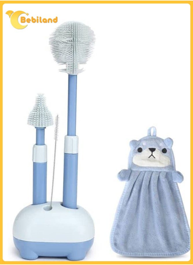 Baby Bottle Brush, Telescopic Silicone Bottle Brush for Cleaning with Long Handle, Water Bottle Cleaner Brush with Nipple and Straw Cleaner, Included Towel (Blue) - pzsku/Z6F681CB1FF6474E4B5C3Z/45/_/1722753067/4019e957-9962-482f-87dc-4943b20f3afb