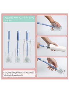 Baby Bottle Brush, Telescopic Silicone Bottle Brush for Cleaning with Long Handle, Water Bottle Cleaner Brush with Nipple and Straw Cleaner, Included Towel (Blue) - pzsku/Z6F681CB1FF6474E4B5C3Z/45/_/1722753098/79f811ba-0461-4188-b6b5-5f91101f4a99