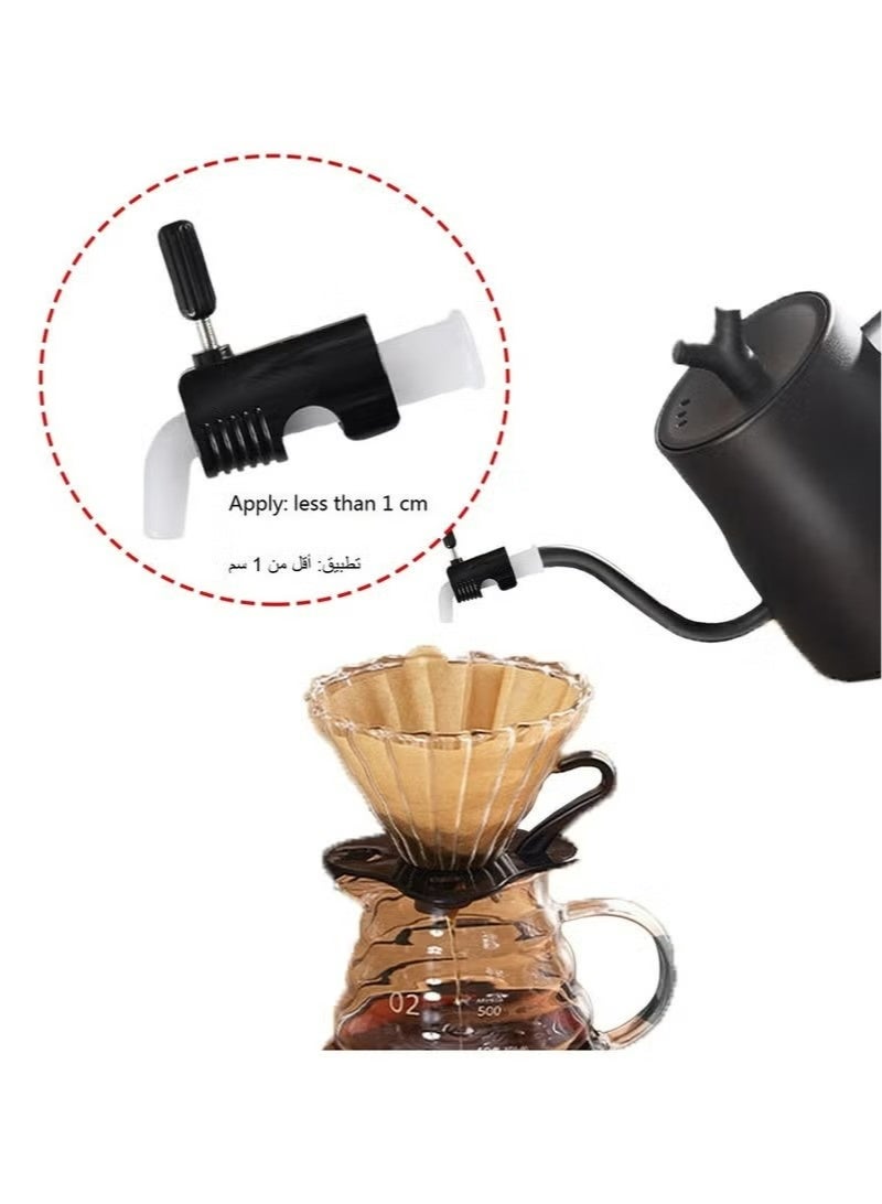 هافن 2PCS قطع تقطير القهوة Kettle Gooseneck وعاء تقييد فوهة تدفق المياه القابلة للضبط منظم متوافق استبدال الجزء فتحة تحويل المعونة - Image 2