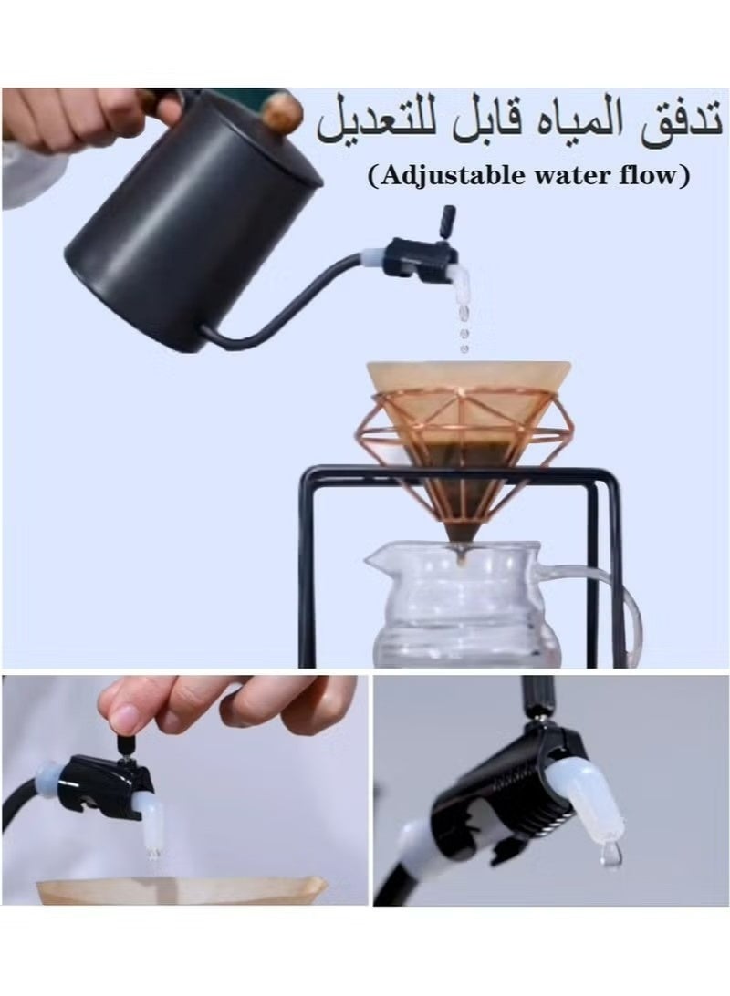 هافن 2PCS قطع تقطير القهوة Kettle Gooseneck وعاء تقييد فوهة تدفق المياه القابلة للضبط منظم متوافق استبدال الجزء فتحة تحويل المعونة - Image 4