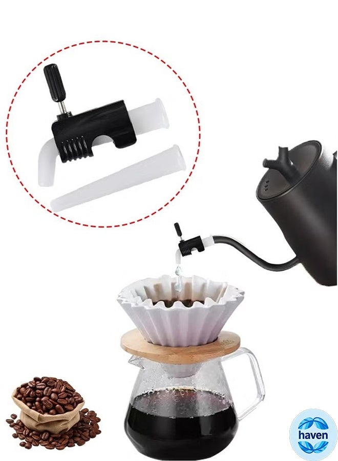 هافن 2PCS قطع تقطير القهوة Kettle Gooseneck وعاء تقييد فوهة تدفق المياه القابلة للضبط منظم متوافق استبدال الجزء فتحة تحويل المعونة - Image 1