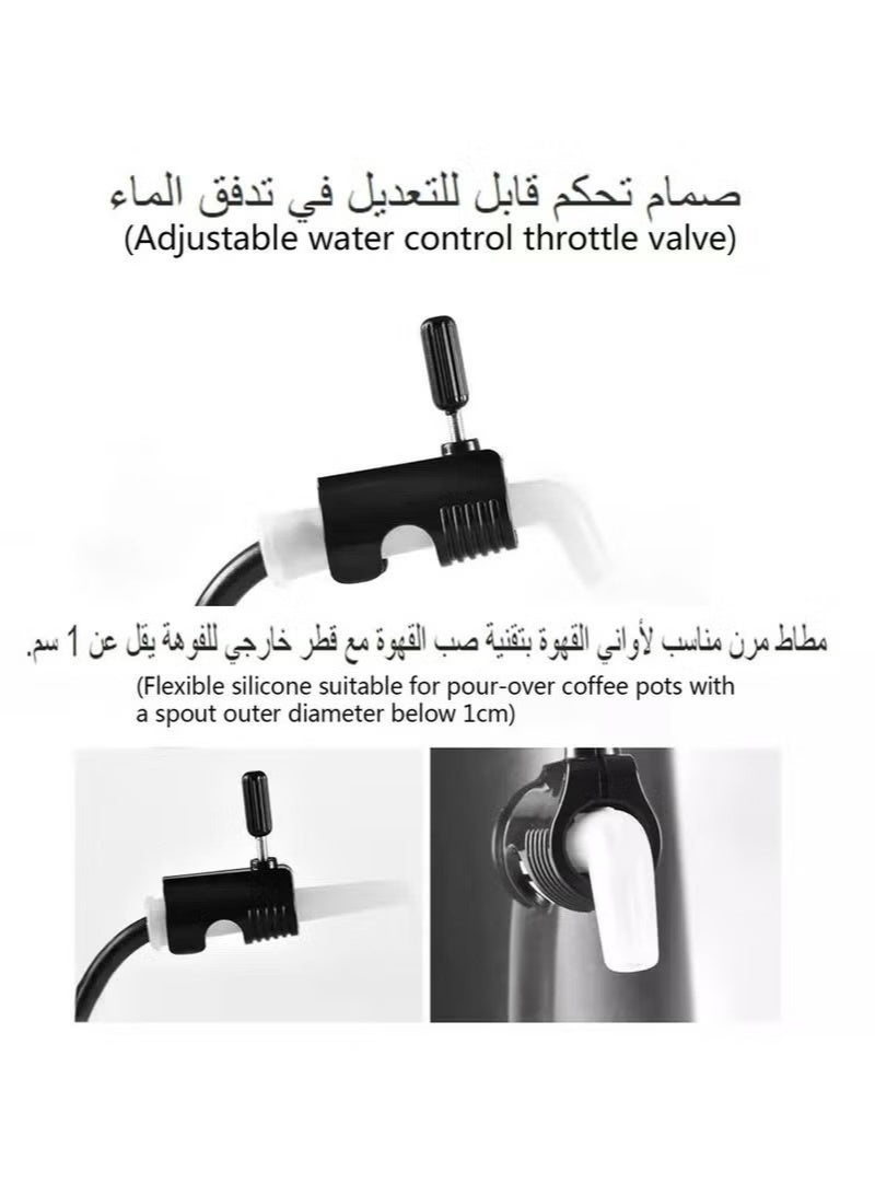 هافن 2PCS قطع تقطير القهوة Kettle Gooseneck وعاء تقييد فوهة تدفق المياه القابلة للضبط منظم متوافق استبدال الجزء فتحة تحويل المعونة - Image 3