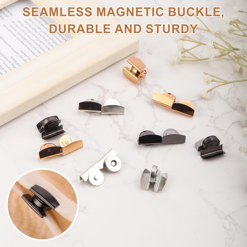 Magnetic Snap Buttons 24 Sets Zinc Alloy No Sew Design - Strong Magnetism Sleek Finish Magnetic Closures for DIY Crafts, Bags, Leatherworking Projects - Image 3