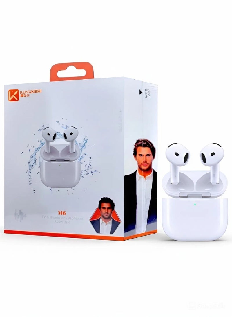 Wireless Bluetooth headphones, fast charging, clear sound, comfortable fit, clear calls, with microphone - White - Image 1