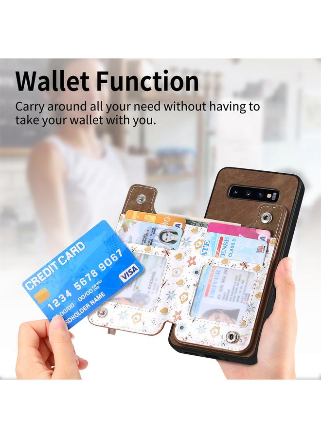 S-TOP Case For Samsung Galaxy S10+ Retro Painted Zipper Wallet Back Phone Case - Image 3