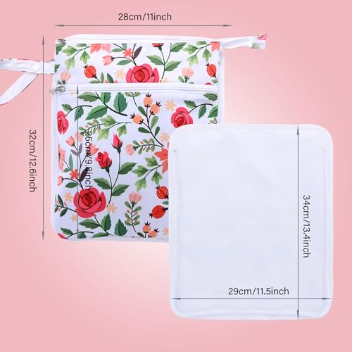 Hi Sprout Breast Pump Bag Wet/Dry Bag with Preparation Place Mat, Waterproof Pump Parts Storage Bag for Moms Pumping at Work or Outdoors(Romantic flowers) - Image 3