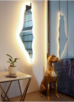 Palestine Map Mirror | With 3 Color LED Backlight | Wired 220V