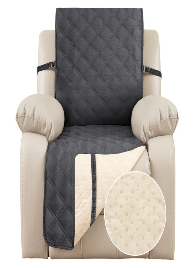 تومورو غطاء أريكة استرخاء مانع للانزلاق من تومورو - غطاء مقاوم للماء بنسبة 100% لحماية أثاث كرسي الاسترخاء، غطاء أريكة قابل للغسل مع أشرطة مطاطية مناسب للكلاب والأطفال، رمادي داكن، 23 بوصة (متوسط) - Image 1