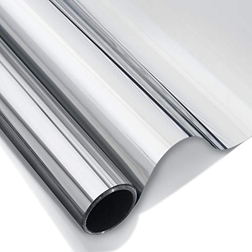 S-Sia Vendors-Good Purchase Good Care SIA VENDORS Window Film One Way Mirror Film for Windows Solar Control Window Film Silver Reflective Glass Film Daytime Privacy Glass Tint Heat Control 20 X 38 Inch