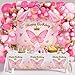 FengRise Pink Balloon Arch Kit with Foil Butterfly Balloons Happy Birthday Backdrop Tablecloth Decorations for Girls Party 106 Supplies - Image 2