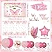 FengRise Pink Balloon Arch Kit with Foil Butterfly Balloons Happy Birthday Backdrop Tablecloth Decorations for Girls Party 106 Supplies - Image 4