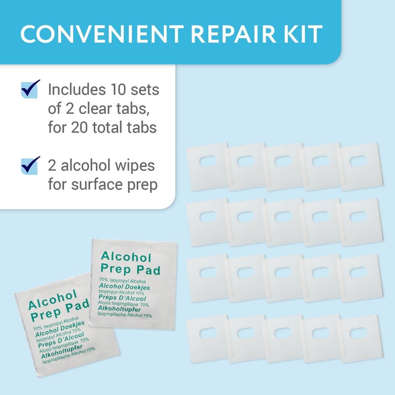 IMPRESA Vertical Blind Repair Tabs Kit - 20 Clear Stick-On Sets & 2 Alcohol Wipes - Window & Sliding Door Blind Repair Tabs - Easy Fix for Vertical Blinds - Image 4