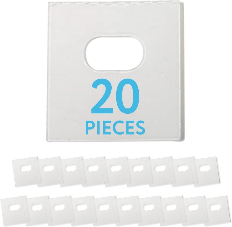 IMPRESA Vertical Blind Repair Tabs Kit - 20 Clear Stick-On Sets & 2 Alcohol Wipes - Window & Sliding Door Blind Repair Tabs - Easy Fix for Vertical Blinds - Image 1