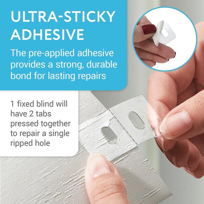 IMPRESA Vertical Blind Repair Tabs Kit - 20 Clear Stick-On Sets & 2 Alcohol Wipes - Window & Sliding Door Blind Repair Tabs - Easy Fix for Vertical Blinds - Image 5