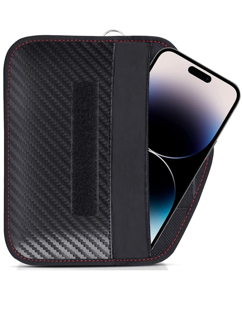 GUDOO Faraday Pouch for Phones and Car Keys Anti-Tracking Mobile Phone Case Car Key Signal Blocker Wallet Smartphone Electronic Devices Anti-Tracking Wallet Black  - Image 1