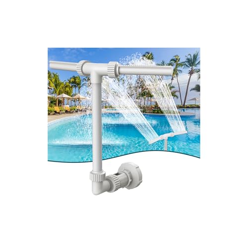 Klleyna Water-Fountain Dual Spray Swimming-Pool-Accessories - Upgrade Above/Inground Waterfall Cooler, Adjustable 2 in 1 Nozzle, High Pressure Pond Aerator, Garden Sprinkle Feature Outdoor Décor - Image 1