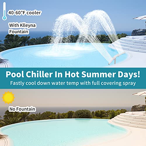 Klleyna Water-Fountain Dual Spray Swimming-Pool-Accessories - Upgrade Above/Inground Waterfall Cooler, Adjustable 2 in 1 Nozzle, High Pressure Pond Aerator, Garden Sprinkle Feature Outdoor Décor - Image 2