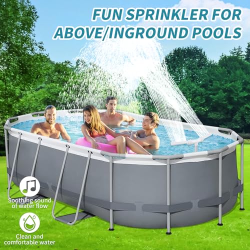 Klleyna Water-Fountain Dual Spray Swimming-Pool-Accessories - Upgrade Above/Inground Waterfall Cooler, Adjustable 2 in 1 Nozzle, High Pressure Pond Aerator, Garden Sprinkle Feature Outdoor Décor - Image 4