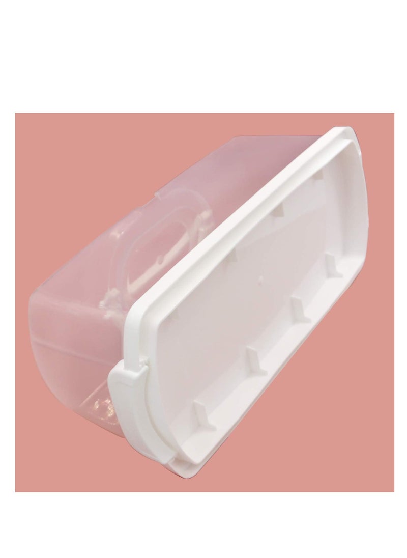 MahMir - MahMir® Plastic Rectangular Bread Box with Portable Handle, Loaf Cake Storage Container Box for Storing Banana Bread,Pumpkin Bread (White) - Image 1
