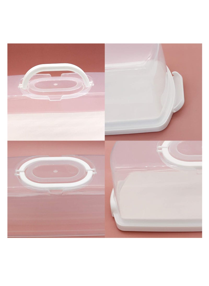 MahMir - MahMir® Plastic Rectangular Bread Box with Portable Handle, Loaf Cake Storage Container Box for Storing Banana Bread,Pumpkin Bread (White) - Image 1