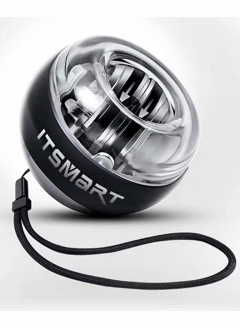 Excefore Gyro Power Ball, Self-Starting Mute Centrifugal Gyro Ball, for Finger Grip Force Arm Strength Trainer, To Relieve Stress, with Colored Lights and Wrist Rope - Image 1