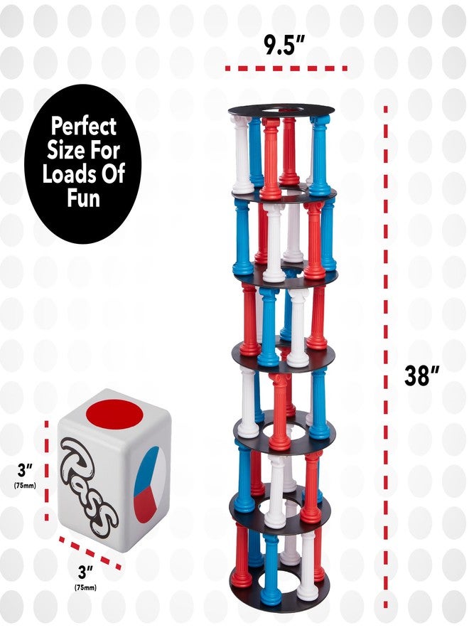 NSG Giant Tumbling Tower Game - Classic Stacking Game, 36 Colorful Pieces, Foam Dice, and Travel Storage Bag - Party Game for Friends and Family Ages 5 and up - Image 5