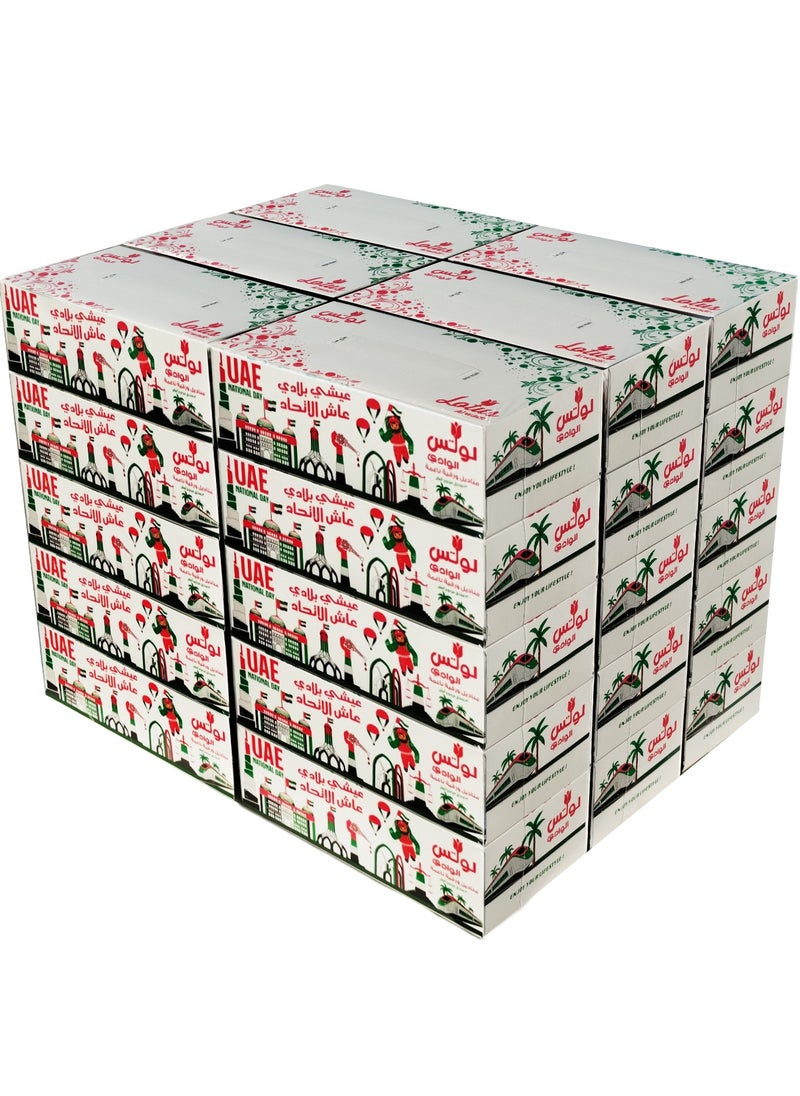 Lotus Alwadi Lotus Alwadi 30 Pcs Tissue Boxes with 2-ply 130 Sheet, 3900 Tissue Total - Soft Facial Tissue Bulk UAE flag for 2nd of November National Day, Living Room Bathroom and Car  - Image 5