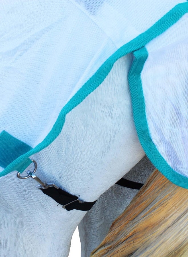 تشالنجر غطاء شبكي خفيف الوزن للخيول بطول 68 بوصة، مناسب لفصل الصيف، أبيض اللون، يسمح بمرور الهواء في فصل الربيع، رقم الموديل 73403B - Image 4