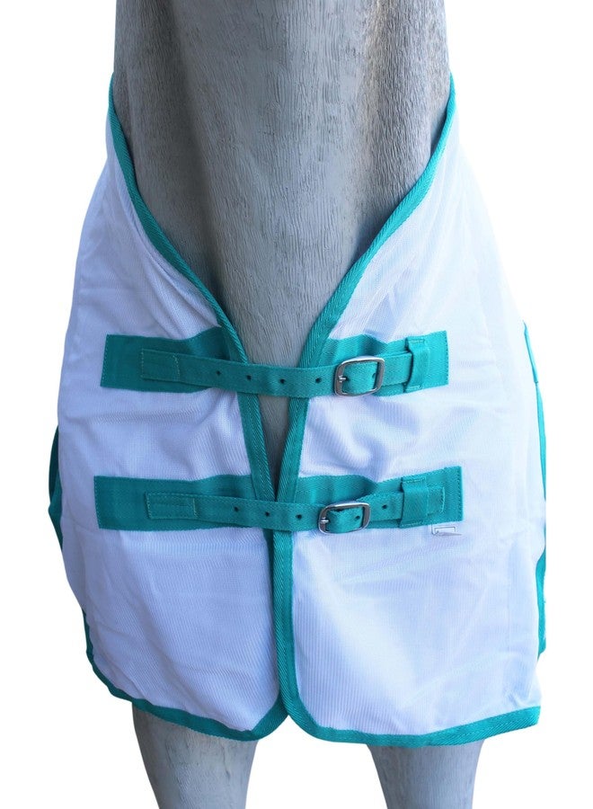 تشالنجر غطاء شبكي خفيف الوزن للخيول بطول 68 بوصة، مناسب لفصل الصيف، أبيض اللون، يسمح بمرور الهواء في فصل الربيع، رقم الموديل 73403B - Image 2