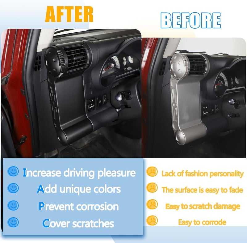 LLKUANG Dashboard Side Air Outlet Frame for Toyota FJ Cruiser 2007-2022 - A/C Air Vent Kit (Matte Black) - Image 2