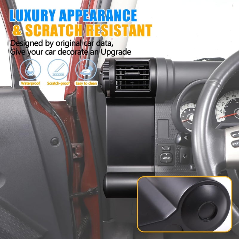 LLKUANG Dashboard Side Air Outlet Frame for Toyota FJ Cruiser 2007-2022 - A/C Air Vent Kit (Matte Black) - Image 4